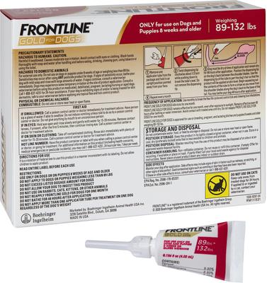Show full view: Frontline Gold for Dogs Flea & Tick Treatment (Extra Large Dog, 89-132 lbs.) 6 Doses (Red Box) slide 7 of 11
