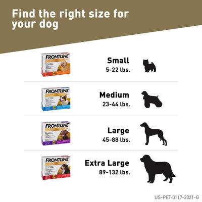 Show full view: Frontline Gold for Dogs Flea & Tick Treatment (Large Dog, 45-88 lbs.) 6 Doses (Purple Box) slide 6 of 11