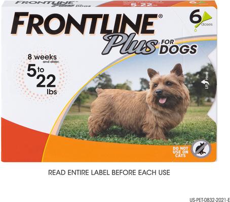 Show full view: Frontline Plus Flea & Tick Spot Treatment for Cats, over 1.5 lbs, 6 Doses + Spot Treatment for Small Dogs, 5-22 lbs, 6 Doses slide 6 of 9