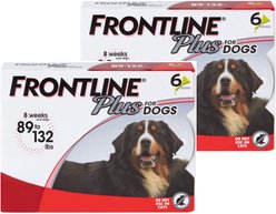 Frontline Plus Flea & Tick Spot Treatment for Extra Large Dogs, 89-132 lbs, 12 Doses (12-mos. supply)