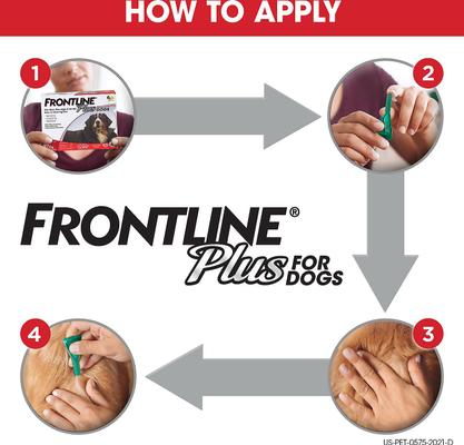Show full view: Frontline Plus Flea & Tick Spot Treatment for Extra Large Dogs, 89-132 lbs, 12 Doses (12-mos. supply) slide 5 of 10