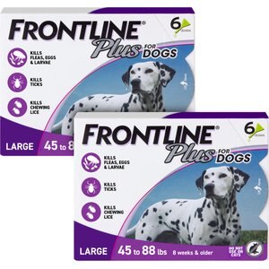 FRONTLINE PLUS Flea & Tick Spot Treatment for Large Dogs, 45-88