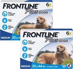 Frontline Plus Flea & Tick Spot Treatment for Medium Dogs, 23-44 lbs, 12 Doses (12-mos. supply)