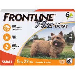 Frontline Plus Flea & Tick Spot Treatment for Small Dogs, 5-22 lbs
