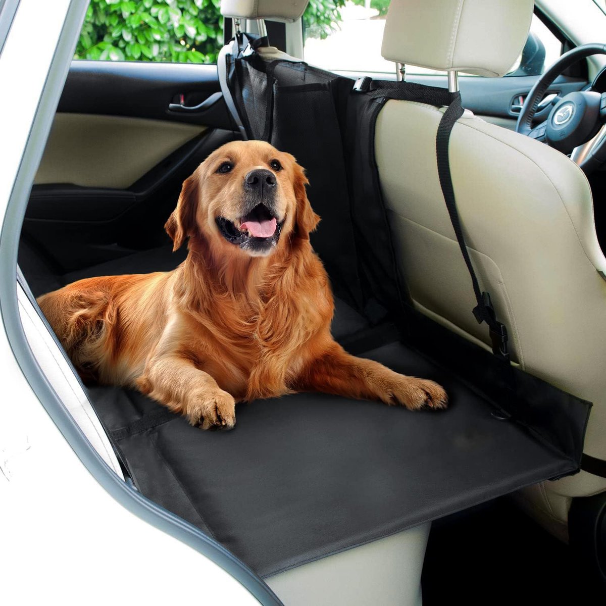Frontpet Dog Backseat Car Protector, Black, Large