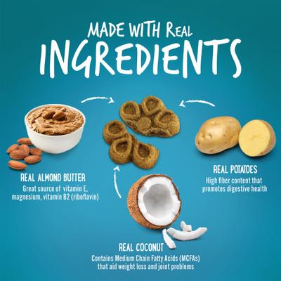 Show full view: Fruitables Biggies with Real Almond Butter & Coconut Dog Treats, 16-oz bag slide 6 of 10