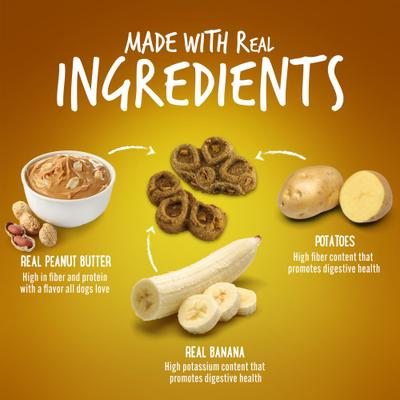 Show full view: Fruitables Biggies with Real Peanut Butter & Banana Dog Treats, 16-oz bag slide 6 of 11