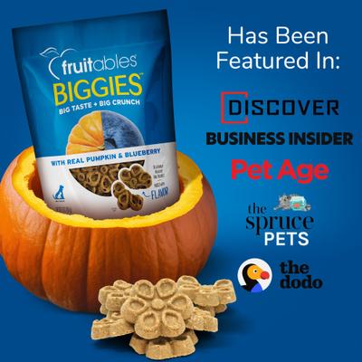 Show full view: Fruitables Biggies with Real Peanut Butter & Banana Dog Treats, 16-oz bag slide 9 of 11
