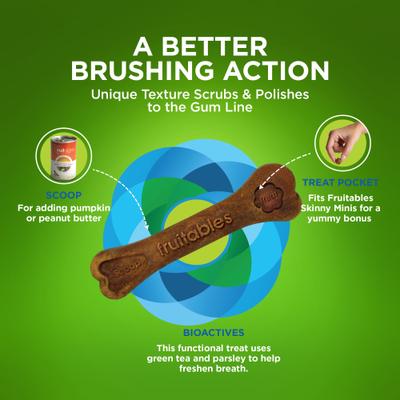 Show full view: Fruitables BioActive Fresh Mouth Grain-Free Medium Dental Dog Treats, 10 count slide 4 of 11