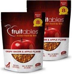 Fruitables Crispy Bacon & Apple Flavor Dog Treats, 12-oz bag, bundle of 2
