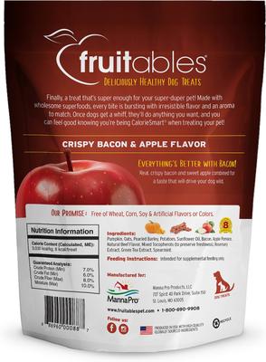 Show full view: Fruitables Crispy Bacon & Apple Flavor Dog Treats, 12-oz bag slide 3 of 13