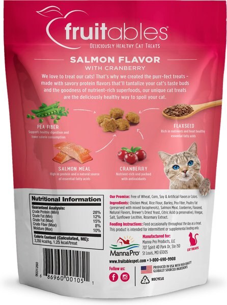 Fruitables Salmon & Cranberry Flavor Crunchy Cat Treats