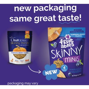Fruitables Skinny Minis Pumpkin & Berry Flavor Dog Treats, 5-oz bag