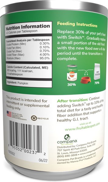 Show full view: Fruitables Switch Pet Food Transition Dog & Cat Supplement, 15-oz, case of 12 slide 2 of 11