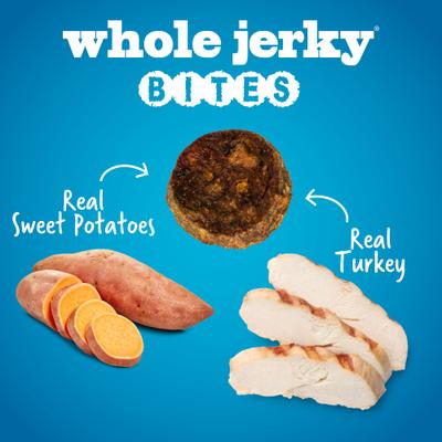 Show full view: Fruitables Whole Jerky Bites Turkey & Sweet Potato Dog Treats, 5-oz bag slide 5 of 10