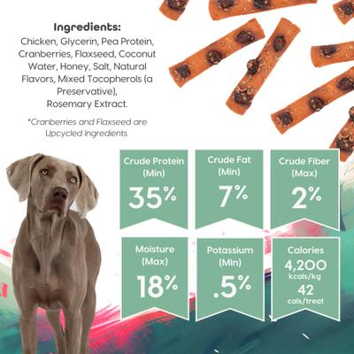 Show full view: Fuel Good Ultimutt Chicken Recipe with Cranberries & Flaxseed High Protein Soft & Chewy Dog Treats, 8-oz bag slide 4 of 10