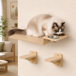 FUKUMARU 3 in 1 Furniture Set Cat Wall Shelves, Grey