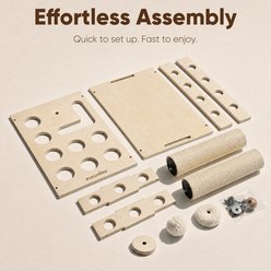 FUKUMARU 4-in-1 Wood Sisal 23.5-in Tall Novelty Cat Scratching Post with Interactive Puzzle Box & Ball Track slide 2 of 9