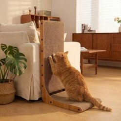 FUKUMARU Curved Cardboard Cat Scratcher Pad, Grey, 2 count slide 2 of 8