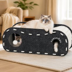 FUKUMARU Indoor Cat Bed, Black, 31.5-in