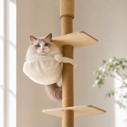 FUKUMARU Wall-Mounted Adjustable Height 106-in Novelty Cat Tree, Brown slide 2 of 8