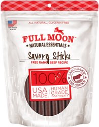 Full Moon All Natural Human Grade Beef Savory Sticks Dog Treats, 14-oz bag