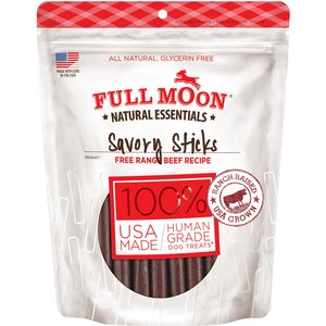Full Moon All Natural Human Grade Beef Savory Sticks Dog Treats, 14-oz bag