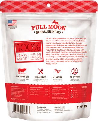 Show full view: Full Moon All Natural Human Grade Beef Savory Sticks Dog Treats, 44-oz bundle slide 3 of 8