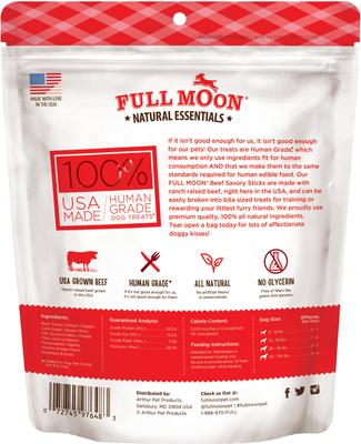 Show full view: Full Moon All Natural Human Grade Beef Savory Sticks Dog Treats, 22-oz bag slide 3 of 8