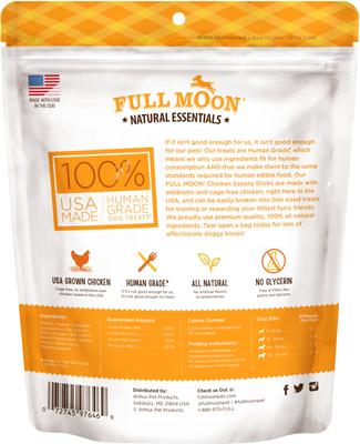 Show full view: Full Moon All Natural Human Grade Chicken Savory Sticks Dog Treats, 16-oz bag slide 3 of 8