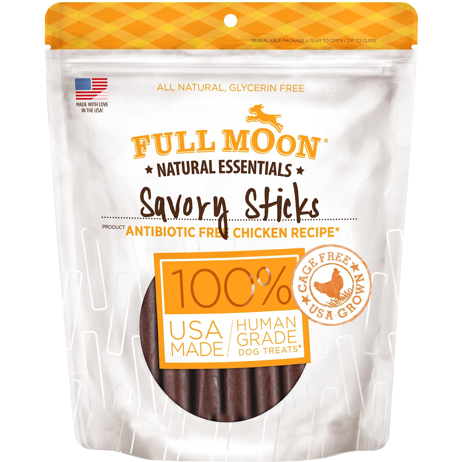 Full Moon All Natural Human Grade Chicken Savory Sticks Dog Treats, 24-oz bag