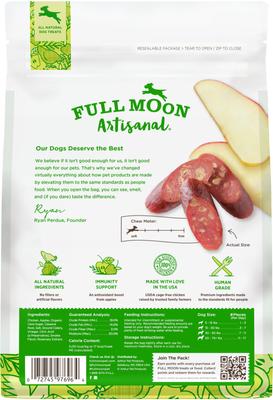 Show full view: Full Moon Artisanal Chicken Apple Sausage Human Grade Adult Soft & Chewy Dog Treats, 12-oz bag slide 3 of 6