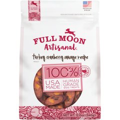 Full Moon Artisanal Turkey Cranberry Sausage Human Grade Adult Soft & Chewy Dog Treats, 12-oz bag