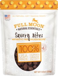 Full Moon All Natural Human Grade Chicken Savory Bites Dog Treats, 9-oz bag