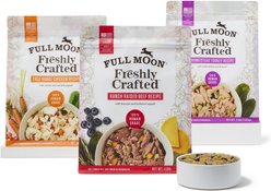 Full Moon Freshly Crafted Homestead Turkey Recipe + Free Range Chicken Recipe + Ranch Raised Beef Recipe Grain-Free Adult Frozen Dog Food, 4-lb bags