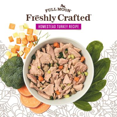 Show full view: Full Moon Freshly Crafted Homestead Turkey Recipe Grain-Free Adult Frozen Dog Food, 4-lb bag slide 4 of 10