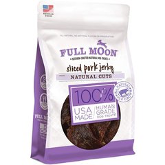 Full Moon Natural Cuts Sliced Pork Jerky Human-Grade Dog Treats, 10-oz bag, bundle of 2