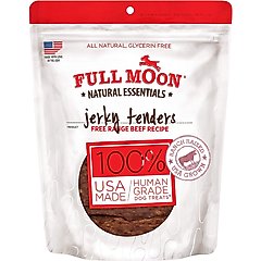 Full Moon Natural Essentials Jerky Tenders Beef Recipe Human-Grade Dog Treats, 24-oz bag