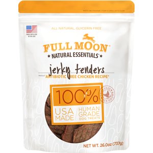 Full Moon Natural Essentials Jerky Tenders Chicken Recipe Human-Grade Dog Treats, 26-oz bag