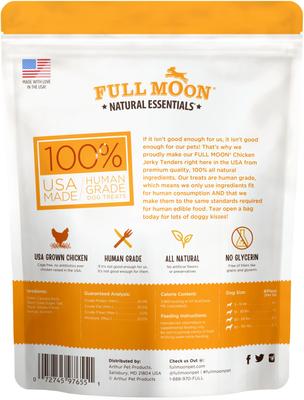 Show full view: Full Moon Natural Essentials Jerky Tenders Chicken Recipe Human-Grade Dog Treats, 26-oz bag slide 3 of 8