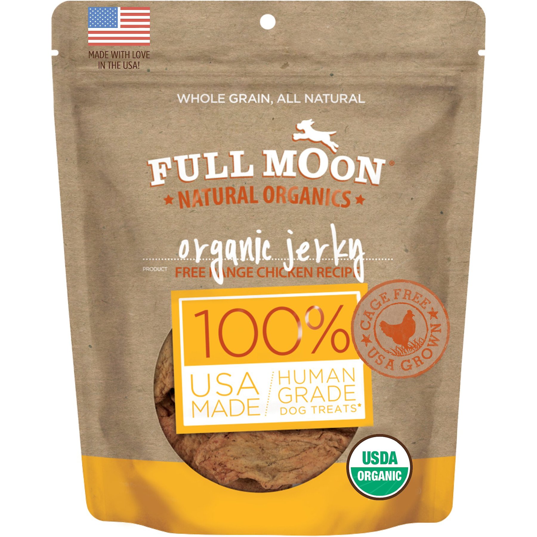 Full Moon Organic Chicken Jerky Human-Grade Dog Treats, 16-oz bag