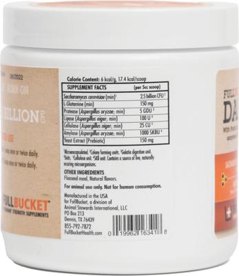 Show full view: FullBucket Health Daily Probiotic Peanut Butter Flavored Powder Supplement for Dogs, 30 count slide 4 of 5