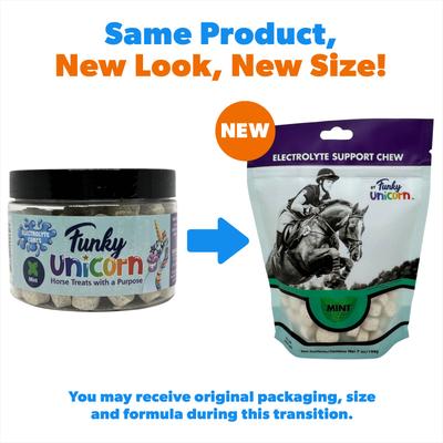 Show full view: Funky Unicorn Mint Electrolyte Cubes Horse Supplement, 7-oz pouch slide 2 of 6