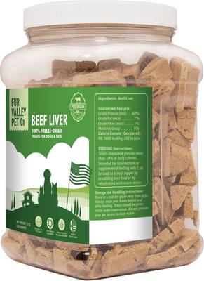 Show full view: Fur Valley Beef Liver Freeze-Dried Dog & Cat Treats, 12-oz jar slide 4 of 7