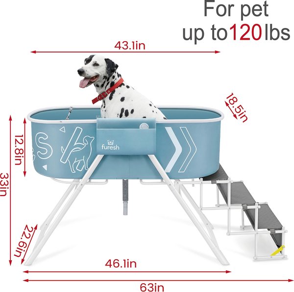 Furesh Elevated Folding Dog Bathtub