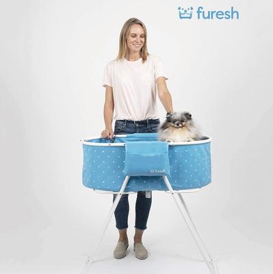 Show full view: Furesh Elevated Folding Pet Bath Tub & Wash Station, Blue slide 5 of 10
