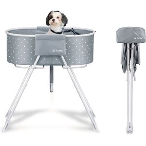 Furesh Elevated Folding Pet Bath Tub & Wash Station, Gray