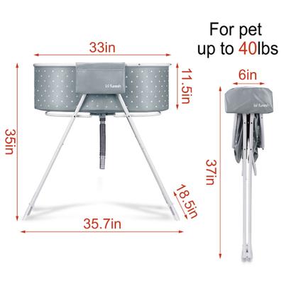 Show full view: Furesh Elevated Folding Pet Bath Tub & Wash Station, Gray slide 3 of 8
