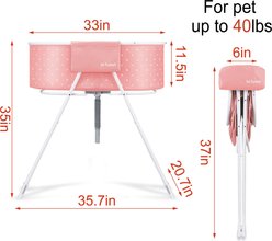 Furesh Elevated Folding Pet Bath Tub & Wash Station, Pink slide 2 of 7
