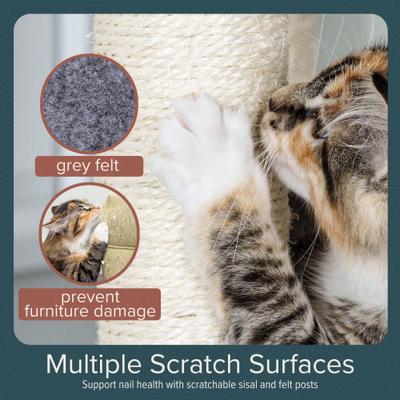 Show full view: FurHaven 47-in Ascentials Luxe Suite Cat Tree, Bamboo & Gray slide 4 of 11